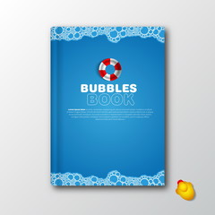 Modern Vector abstractbook cover template for kids, bath, memori