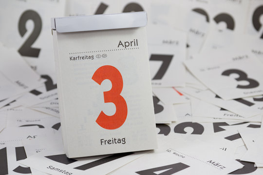 Karfreitag, Abreisskalender