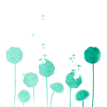 watercolor dandelion background