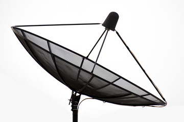 Satellite antenna on white background