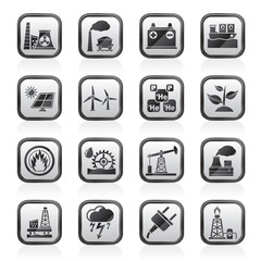 Electricity and Energy source icons - vector icon set