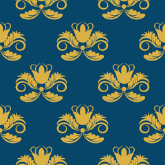 damask pattern. vector seamless wallpaper. flower background