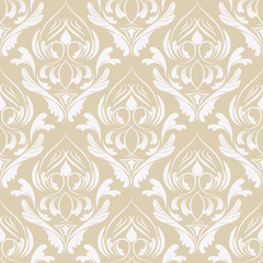 damask pattern. vector seamless wallpaper. flower background
