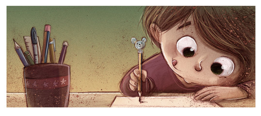 niño escribiendo