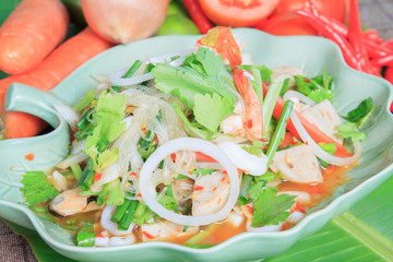 Thai food styles: seafood Spicy Salad