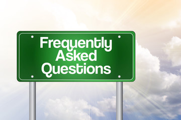 Frequently Asked Questions (FAQ) Road Sign, Business Concept