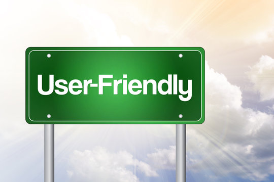 User-Friendly Green Road Sign, Business Concept