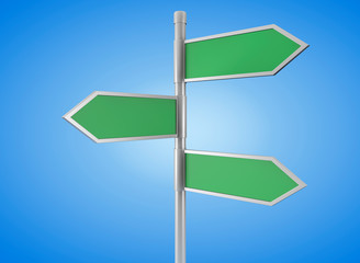 Green arrow road signs