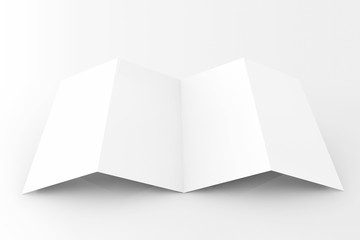 Blank white folded paper
