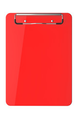 Red plastic clipboard