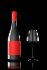 Red Wine bottle and glass