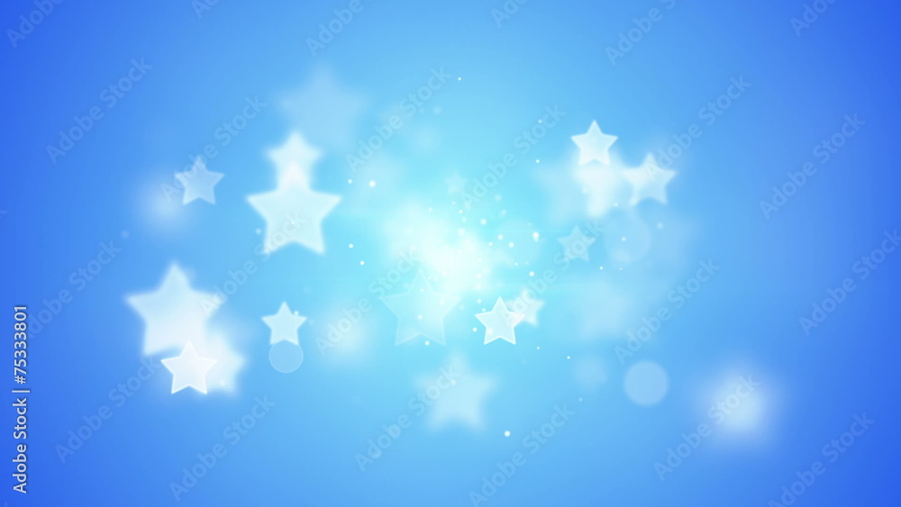 Poster blue stars bokeh shallow dof loopable background