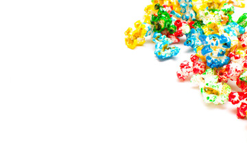 Sweet colored popcorn