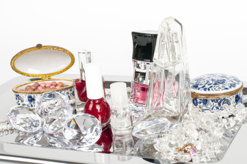 Perfume Bottles on plateau