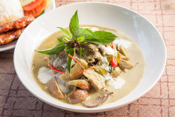 Thailand food Green curry Intense soup