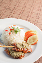 Thailand food rice with Grilled Pork