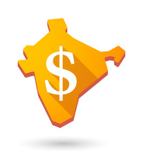 India map icon with a currency sign
