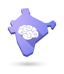 India map icon with a brain