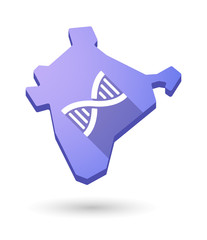 India map icon with a DNA sign