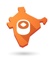 India map icon with a sushi