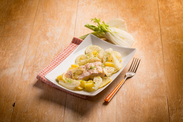 salmon with fennel and potatoes