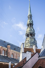 Obraz premium Turm der Petrikirche in Riga