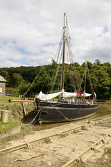 old sail boat on Tamar river, Cornwall