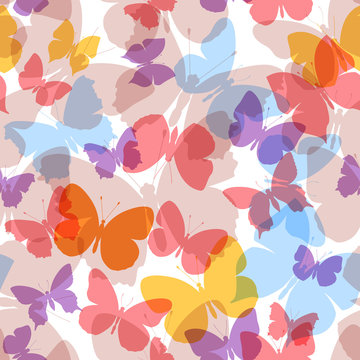 colored seamless pattern butterfly