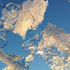 Schnee und Eis auf Glasdach