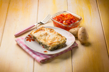 potatoes baked with vegetable