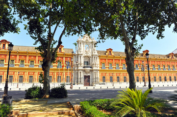 Fototapeta na wymiar Baroque Palace of San Telmo, Seville, Spain