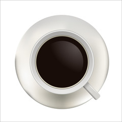 Top view of a coffee cup vector illustration