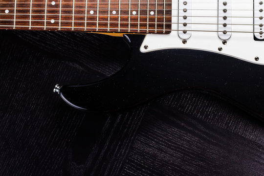 electric guitar on black background