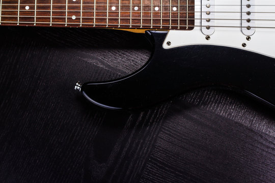electric guitar on black background