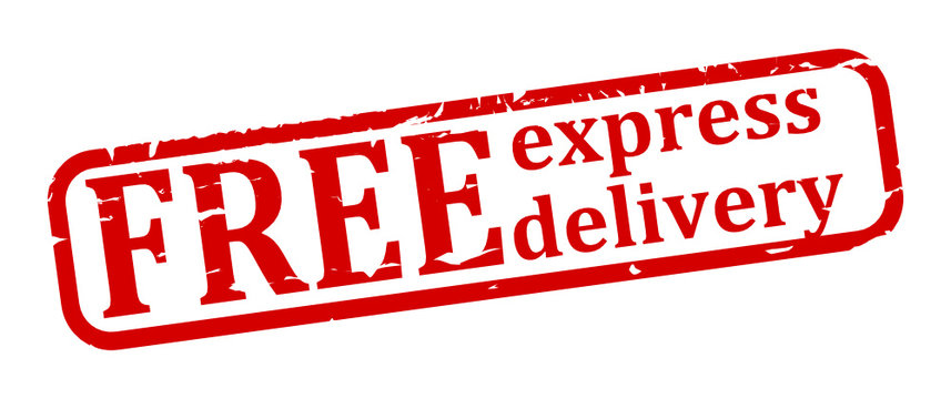 Longitudinal stamp with the word Free express delivery