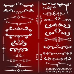 Calligraphic design elements for decoration. Vector illustration
