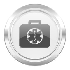 rescue kit metallic icon emergency sign