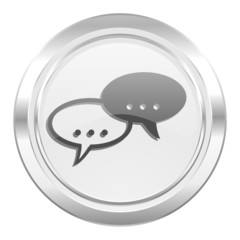 forum metallic icon chat symbol bubble sign
