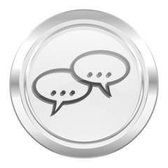 forum metallic icon chat symbol bubble sign