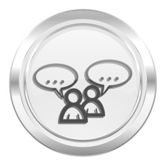 forum metallic icon chat symbol bubble sign