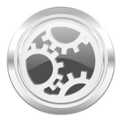 gear metallic icon settings sign