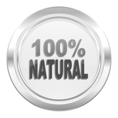 natural metallic icon 100 percent natural sign