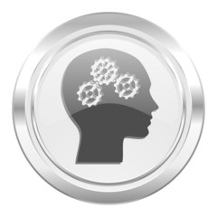 head metallic icon human head sign