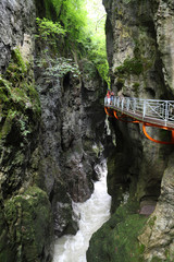 Gorges du Fier, beautiful gorge, river canion, France - 75341231
