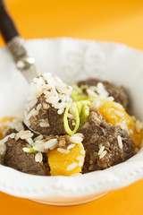 Beef pilaf with orange