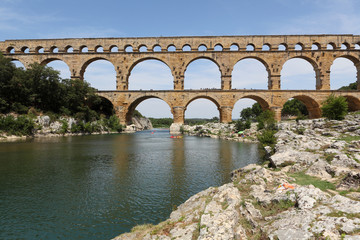 Fototapeta premium Pont du Gard is an old Roman aqueduct near Nimes,France