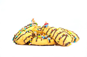 biscotti pasticcini con granelli di zucchero colorato