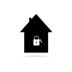 house with a padlock vector