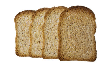 Toast on white background