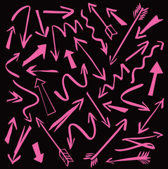 set of yellow vector arrows